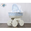 Berceau Bébé Osier Complet Textile avec Canopy Isabella