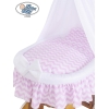 Berceau Bébé Osier Complet Textile Ciel Roues Hannah