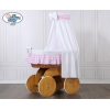 Berceau Bébé Osier Complet Textile Ciel Roues Hannah