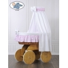 Berceau Bébé Osier Complet Textile Ciel Roues Hannah