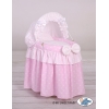 Berceau de Poupée Princesse Rose avec Canopy Rose à Pois