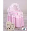 Berceau de Poupée Princesse Rose avec Canopy Rose à Pois