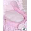Berceau de Poupée Princesse Rose avec Canopy Rose à Pois