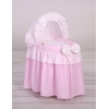 Berceau de Poupée Princesse Rose avec Canopy Rose à Pois