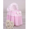 Berceau de Poupée Princesse Rose avec Canopy Rose à Pois