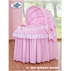 Berceau en Osier avec Capote - Rose Little Princess
