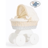 Berceau Sur Roues en Osier Blanc Isabella