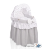 Berceau pour Poupées en Osier avec Capote Gris étoile