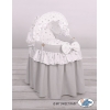 Berceau pour Poupées en Osier avec Capote Gris étoile