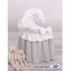 Berceau pour Poupées en Osier avec Capote Gris étoile