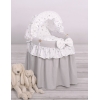 Berceau pour Poupées en Osier avec Capote Gris étoile