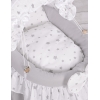 Berceau pour Poupées en Osier avec Capote Gris étoile