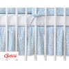 Cache-sommier 140x70 cm Bleu Fleurs Cœurs