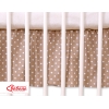 Cache-sommier Décoratif pour  Lit Bébé 70x140 cm Brun à Pois Cœurs