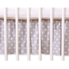 Cache-sommier Décoratif pour  Lit Bébé 70x140 cm Gris à Pois Cœurs