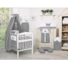 Ciel Conçu en Coton pour Lit de Bébé Anthracite Prince / Princess