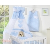 Ciel en Voile pour Lit de Bébé Bleu à Carreaux Cœurs