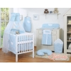 Ciel en Voile pour Lit de Bébé Bleu Fleurs Cœurs