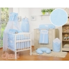 Ciel en Voile pour Lit de Bébé Bleu Rayures Cœurs
