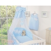 Ciel en Voile pour Lit de Bébé Bleu Rayures Cœurs