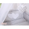 Ciel en Voile pour Lit de Bébé Gris à Pois Cœurs