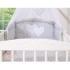 Ciel en Voile pour Lit de Bébé Gris à Pois Cœurs