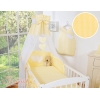 Ciel en Voile pour Lit de Bébé Jaune Rayures Cœurs