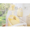 Ciel en Voile pour Lit de Bébé Jaune Rayures Cœurs
