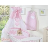 Ciel en Voile pour Lit de Bébé Rose à Carreaux Cœurs