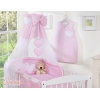 Ciel en Voile pour Lit de Bébé Rose à Pois Cœurs