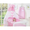 Ciel en Voile pour Lit de Bébé Rose Cœurs