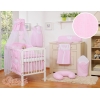 Ciel en Voile pour Lit de Bébé Rose Rayures Cœurs