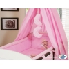 Ciel de Lit Bébé avec Support Rose Bonne Nuit