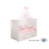 Ciel de Lit Bébé en Moustiquaire Beige Mousseline