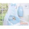 Ciel de Lit Bébé en Moustiquaire Grand Format Bleu Fleurs Cœurs