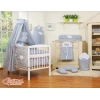 Ciel de Lit Bébé en Tissu Gris à Pois Cœurs