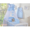 Ciel de Lit Bébé en Voile Bleu Cœurs