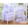 Ciel de Lit Bébé en Voile Lila à Pois Cœurs
