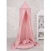 Ciel de Lit Bébé Enfant à Suspendre Au Plafond avec Nid et Oreillers Rose Poussiéreux