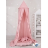 Ciel de Lit Bébé Enfant à Suspendre Au Plafond avec Nid et Oreillers Rose Poussiéreux