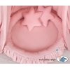 Ciel de Lit Bébé Enfant à Suspendre Au Plafond avec Nid et Oreillers Rose Poussiéreux