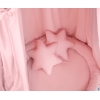 Ciel de Lit Bébé Enfant à Suspendre Au Plafond avec Nid et Oreillers Rose Poussiéreux