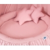 Ciel de Lit Bébé Enfant à Suspendre Au Plafond avec Nid et Oreillers Rose Poussiéreux