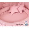 Ciel de Lit Bébé Enfant à Suspendre Au Plafond avec Nid et Oreillers Rose Poussiéreux