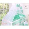 Ciel de Lit Bébé Moustiquaire  Menthe à Pois Cœurs