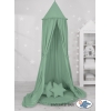 Ciel de Lit Tente avec Tapis et Coussins Blanc Vert