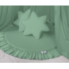 Ciel de Lit Tente avec Tapis et Coussins Blanc Vert