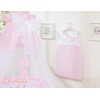 Ciel en Tulle pour Lit de Bébé Rose Mousseline Prince / Princess