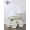 Berceau bébé à capote en Osier Bois Blanc