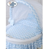 Couffin sur Roues en Osier Blanc Zigzag Blanc Bleu Hannah